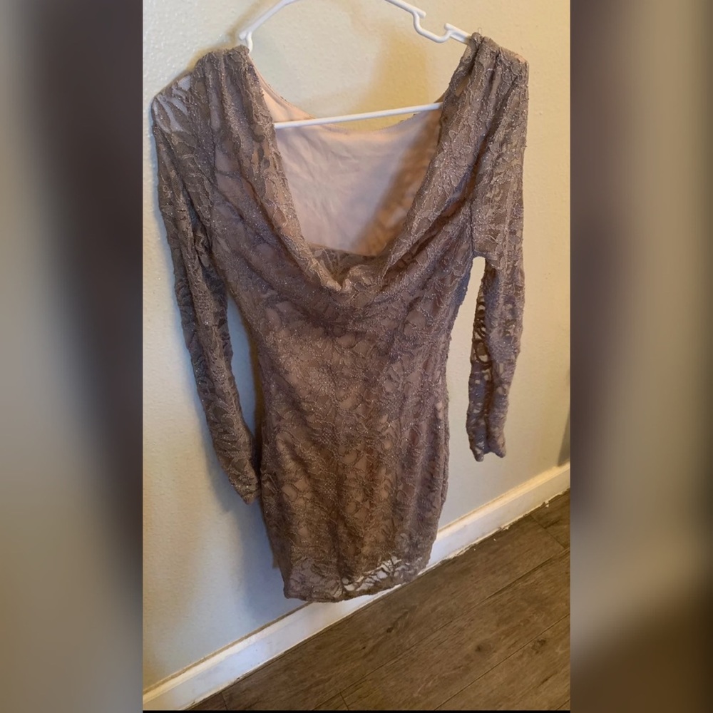 Tan glitter dress